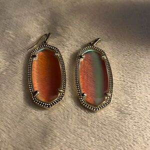 Kendra Scott- Danielle Rose Gold Statement Earrings in Dichroic Glass